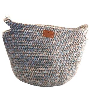 "Handmade with Love" Multi-colored Hobo Cottagecore Basket Tote Bag